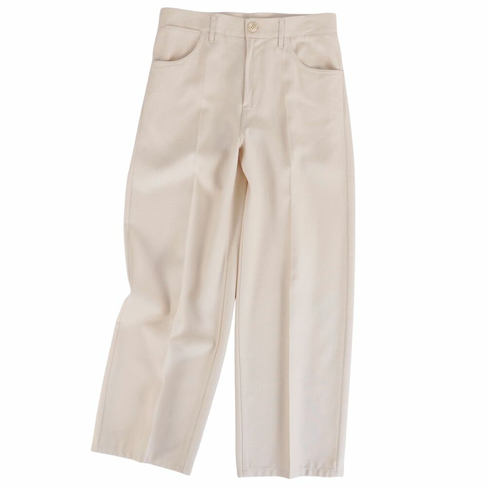 【美品】ジルサンダー JIL SANDER パンツ ロングパンツ ワイドパンツ レーヨン シルク ボトムス レディース イタリア製 34(S相当) ベージュ【中古】