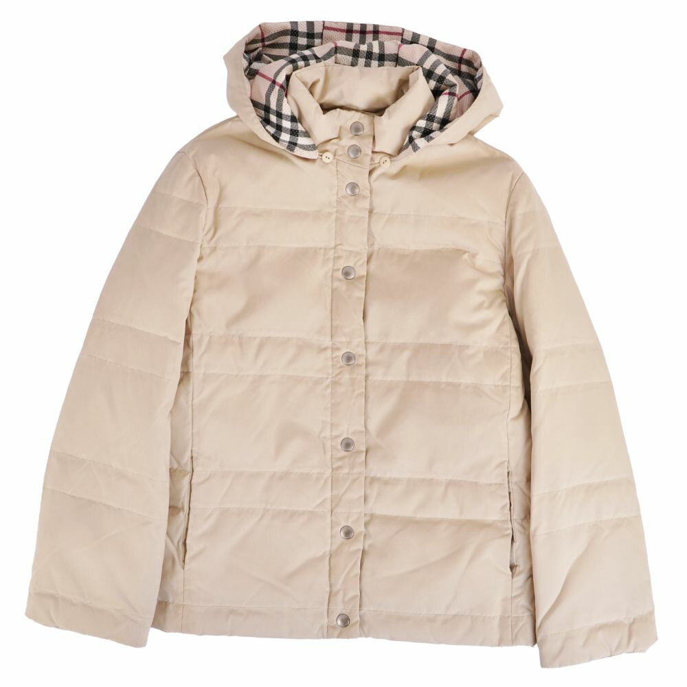 Rakuten - バーバリー ロンドン BURBERRY LONDON ジャケット フード付き ダウンジャケット 裏チェック アウター レディース 7(S相当) ベージュ【中古】