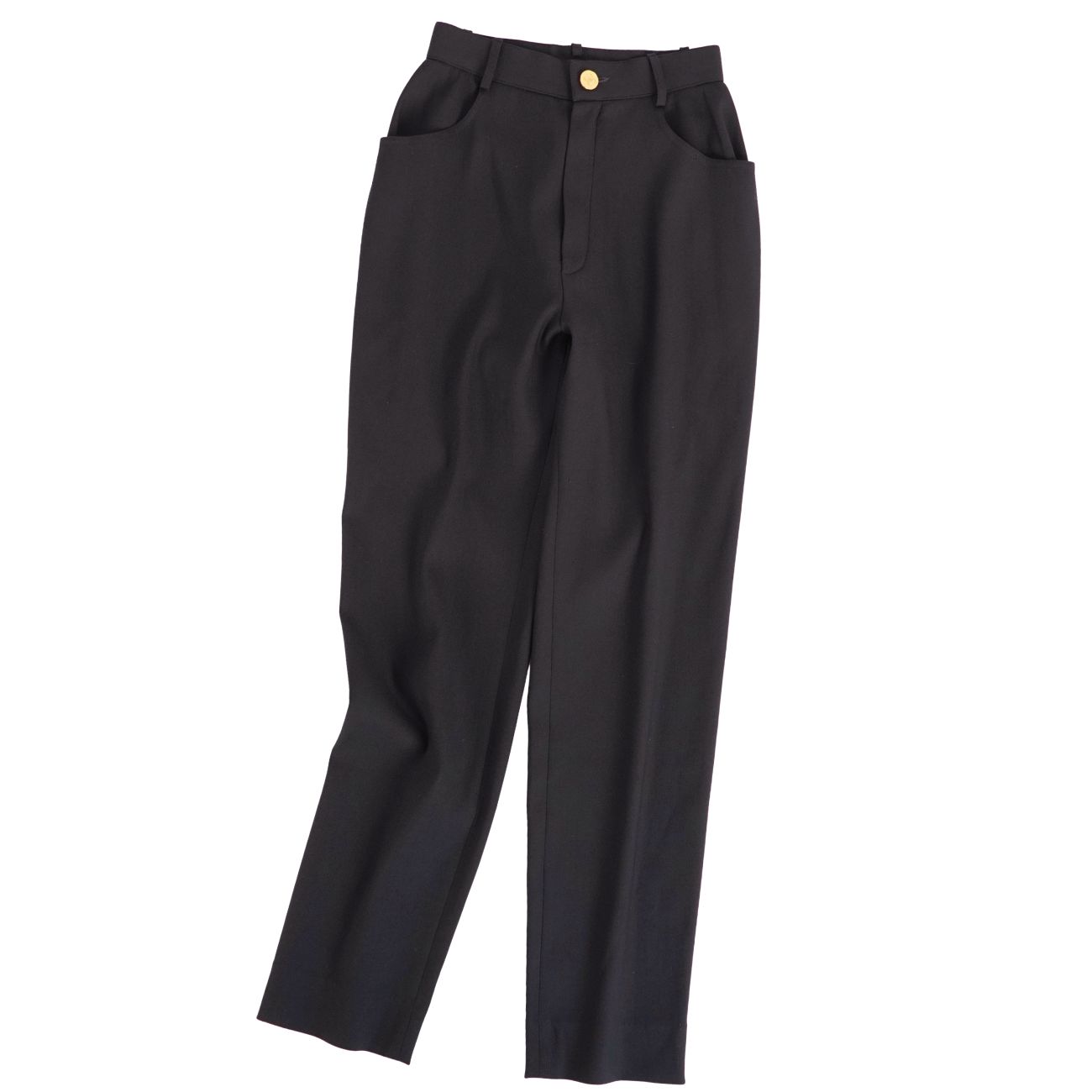 樂天商城 - 【美品】Vintage シャネル CHANEL パンツ ロングパンツ ココマークボタン ウール ボトムス レディース S相当 ブラック【中古】