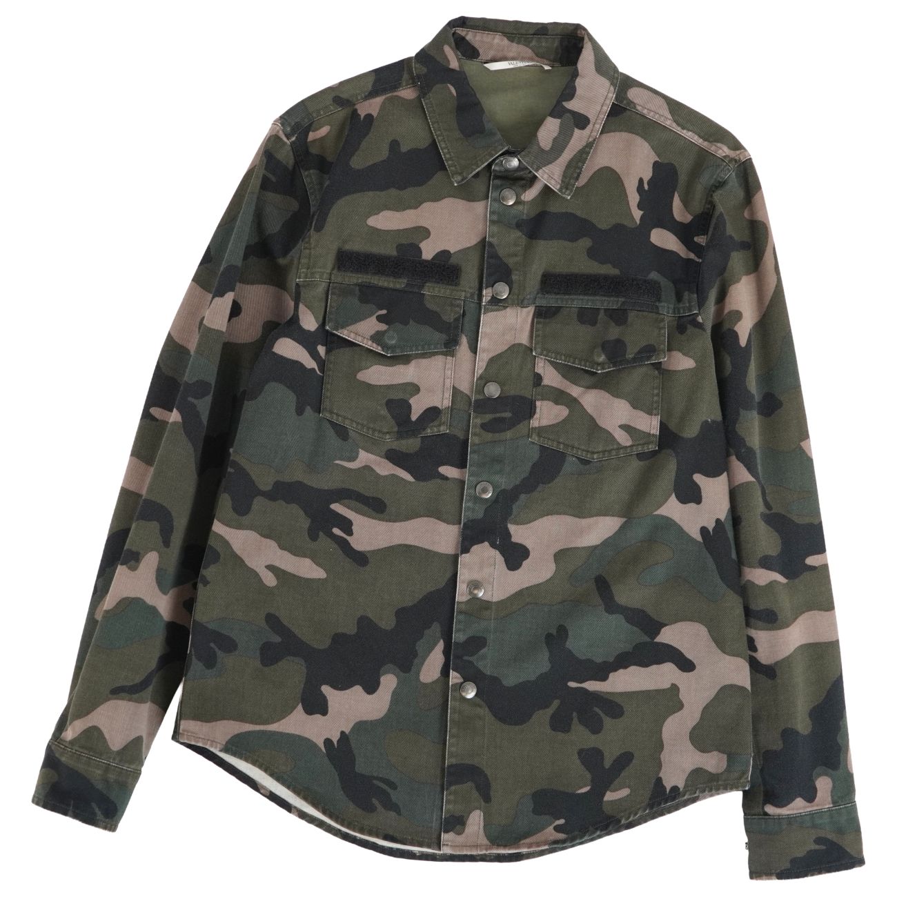 Rakuten - 【美品】ヴァレンティノ VALENTINO シャツ ロングスリーブ 長袖 カモフラージュ 迷彩 ナイロン トップス メンズ イタリア製 46(S相当) グリーン【中古】