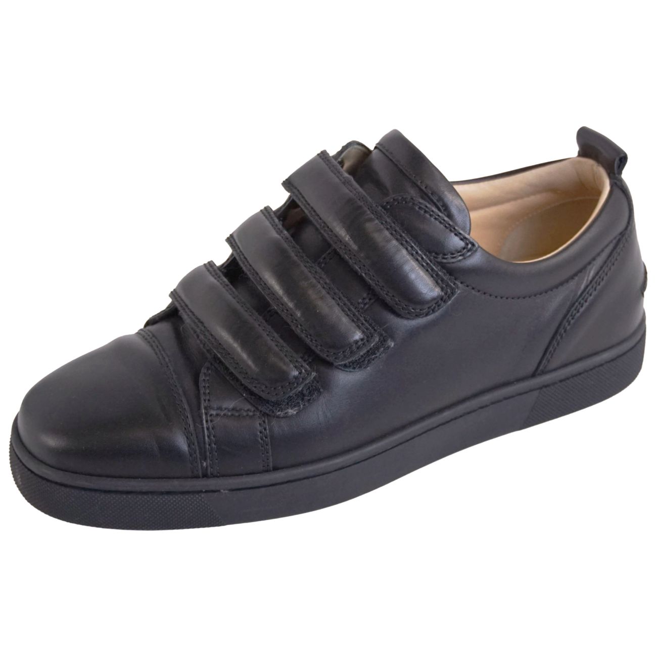 【美品】クリスチャンルブタン Christian Louboutin スニーカー ローカット レザー シューズ 靴 メンズ イタリア製 40(25cm相当) ブラック【中古】