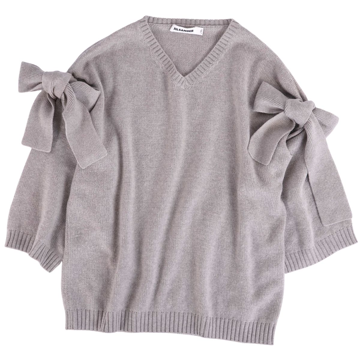 Rakuten - 【美品】ジルサンダー JIL SANDER ニット セーター ロングスリーブ 長袖 ウール トップス レディース イタリア製 34(S相当) グレー【中古】