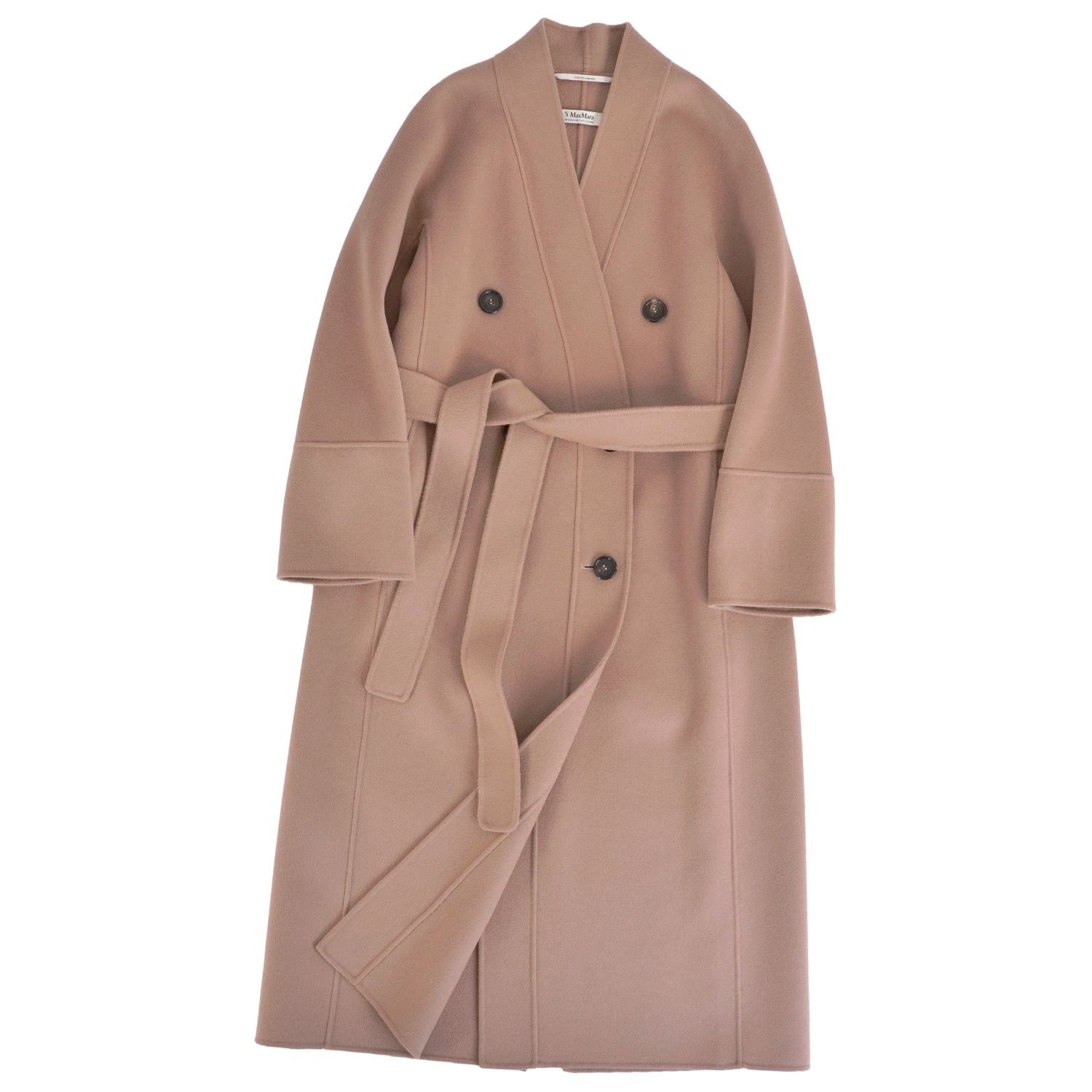 Rakuten - 【極美品】エス マックスマーラ S Max Mara cucito a mano クチートアマーノ コート ロングコート ダブルブレスト ウール ダブルフェイス アウター レディース JI38 USA4 FB36(S相当) ブラウン【中古】