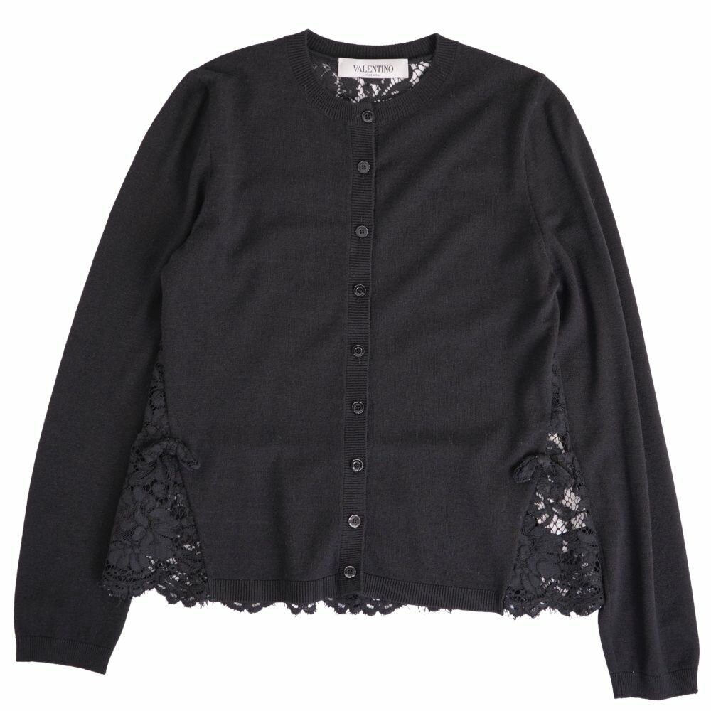 美品 ヴァレンティノ VALENTINO カーディガン ニット レース ウール カシミヤ トップス レディース イタリア製 M 黒 ヴァレンティノ（VALENTINO）カーディガン・ベストの高価買取なら