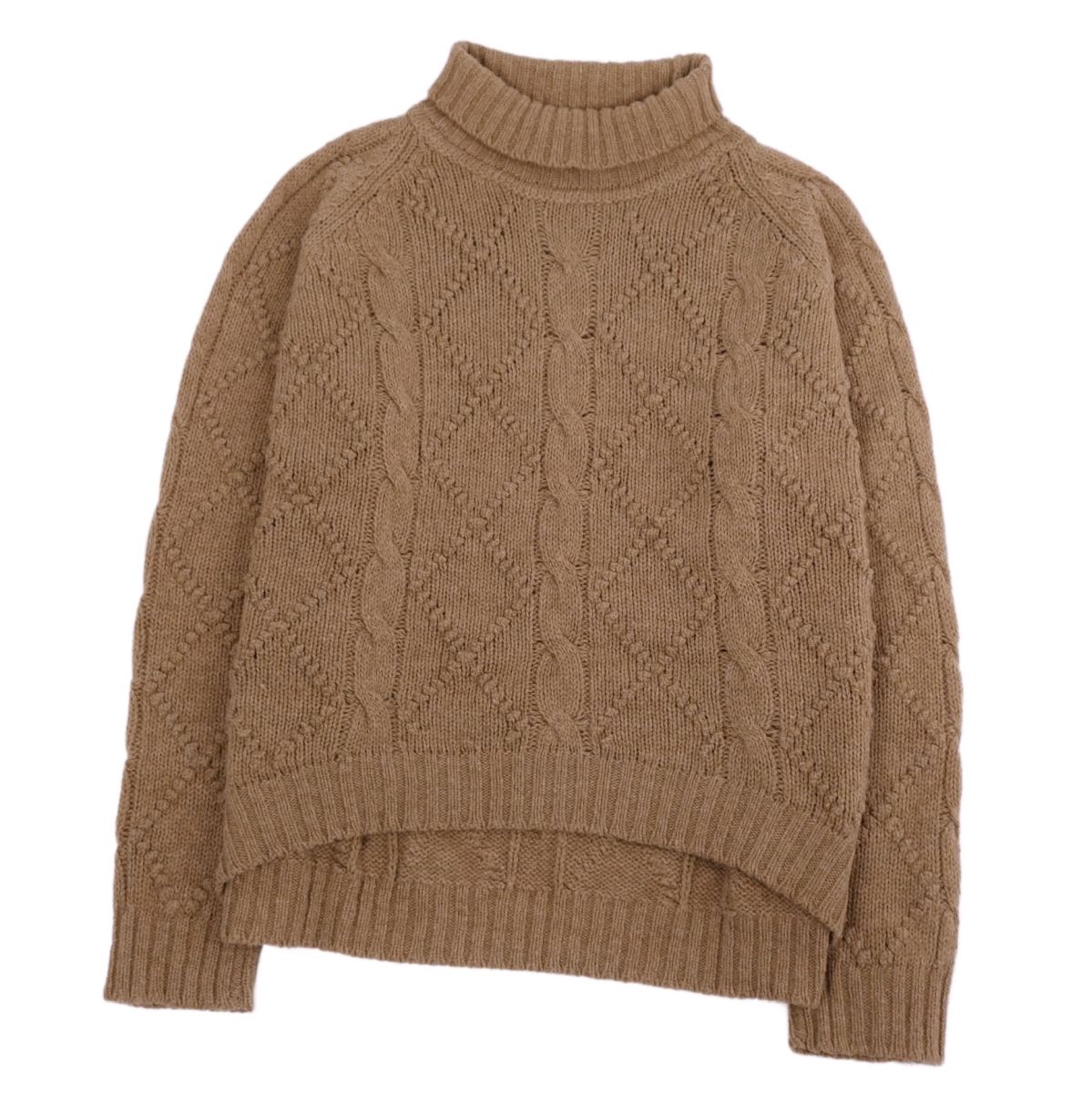 【美品】ジルサンダー JIL SANDER ニット セーター タートルネック ロングスリーブ 長袖 ウール トップス メンズ 52(XL相当) ブラウン【中古】