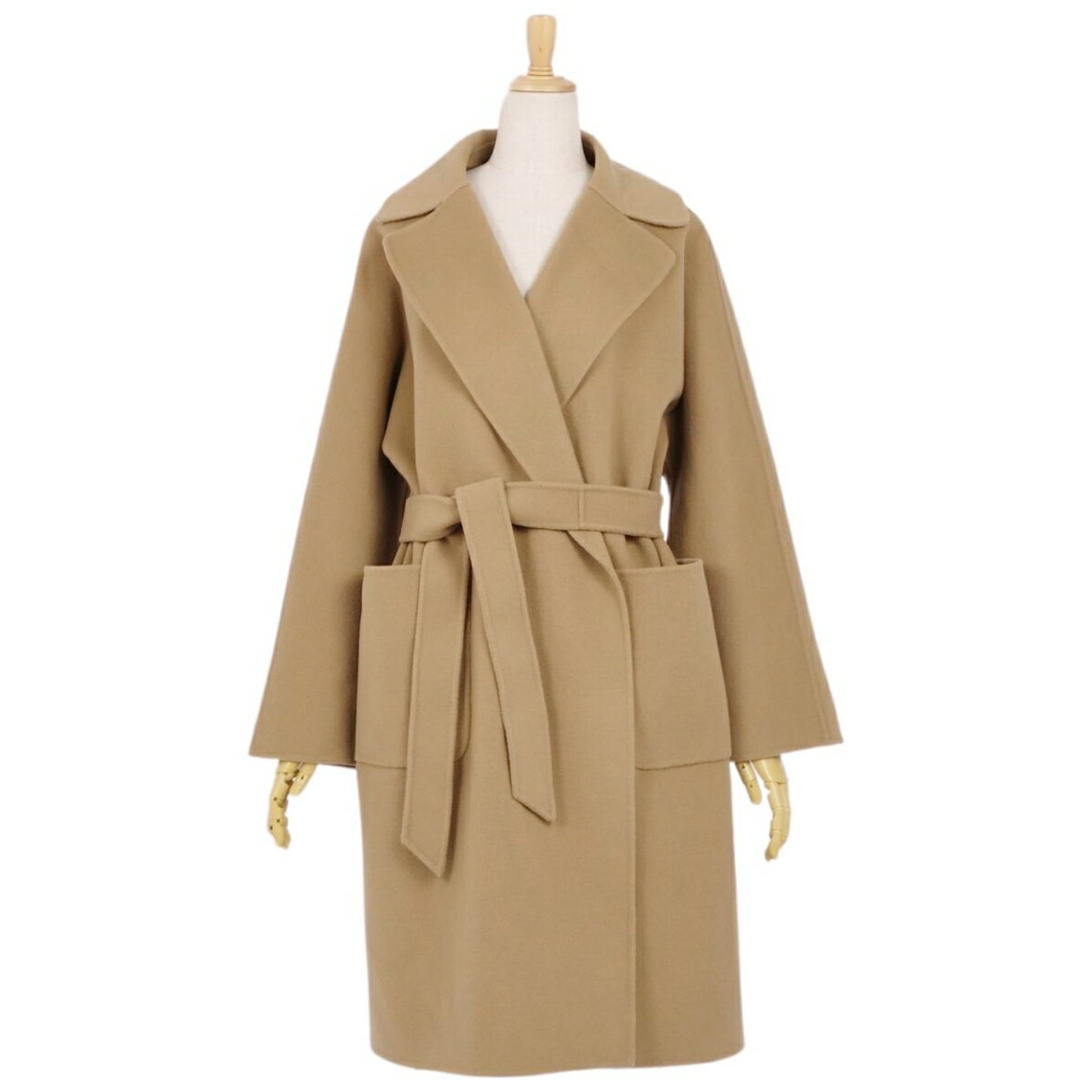 【極美品】マックスマーラ Max Mara WEEKEND cucito a mano クチートアマーノ コート ラップコート ウール ダブルフェイス アウター レディース JI38 USA4 FB36(S相当) ブラウン【中古】のサムネイル