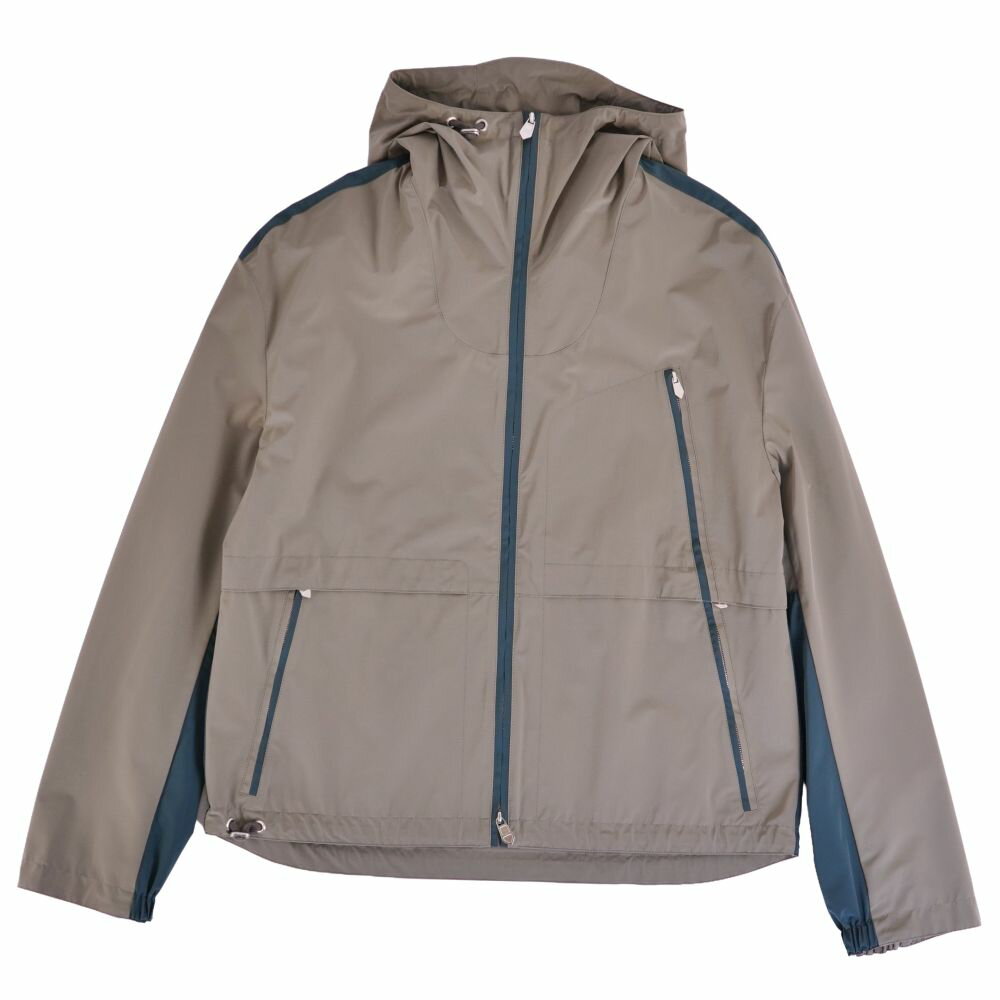 Rakuten - 【極美品】エルメス HERMES ジャケット 24SS ブルゾン ジップアップ ナイロン アウター メンズ フランス製 46(S相当) グレーカーキ【中古】