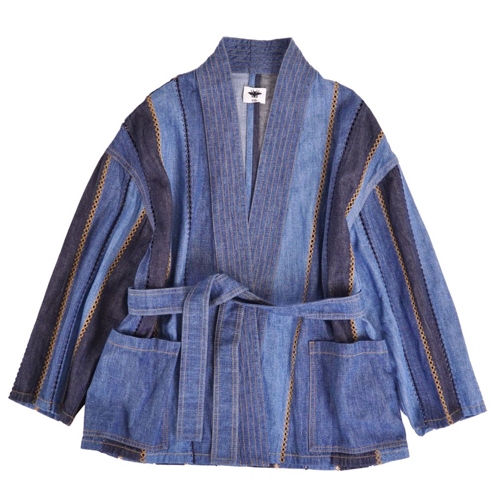 【極美品】クリスチャンディオール Christian Dior ジャケット 2021 ベルト付き デニムジャケット コットン アウター レディース イタリア製 34(XS相当) インディゴブルー【中古】