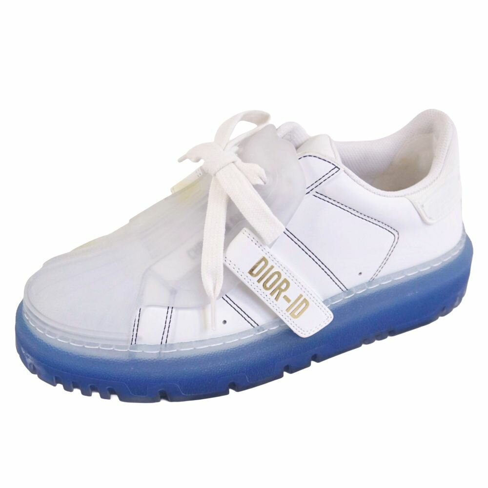 【新古品】クリスチャンディオール Christian Dior スニーカー DIOR-ID ローカット レザー ラバー シューズ 靴 レディース イタリア製 35(22cm相当) ホワイト【中古】