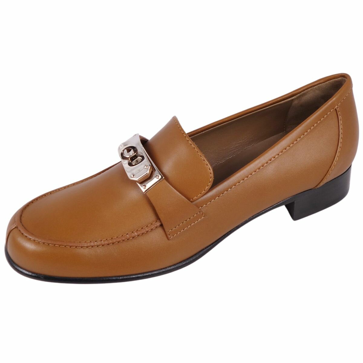 【新古品】エルメス HERMES ローファー モカシン デスタン ケリー金具 カーフレザー シューズ レディース 36.5(23.5cm相当) ブラウン【中古】のサムネイル