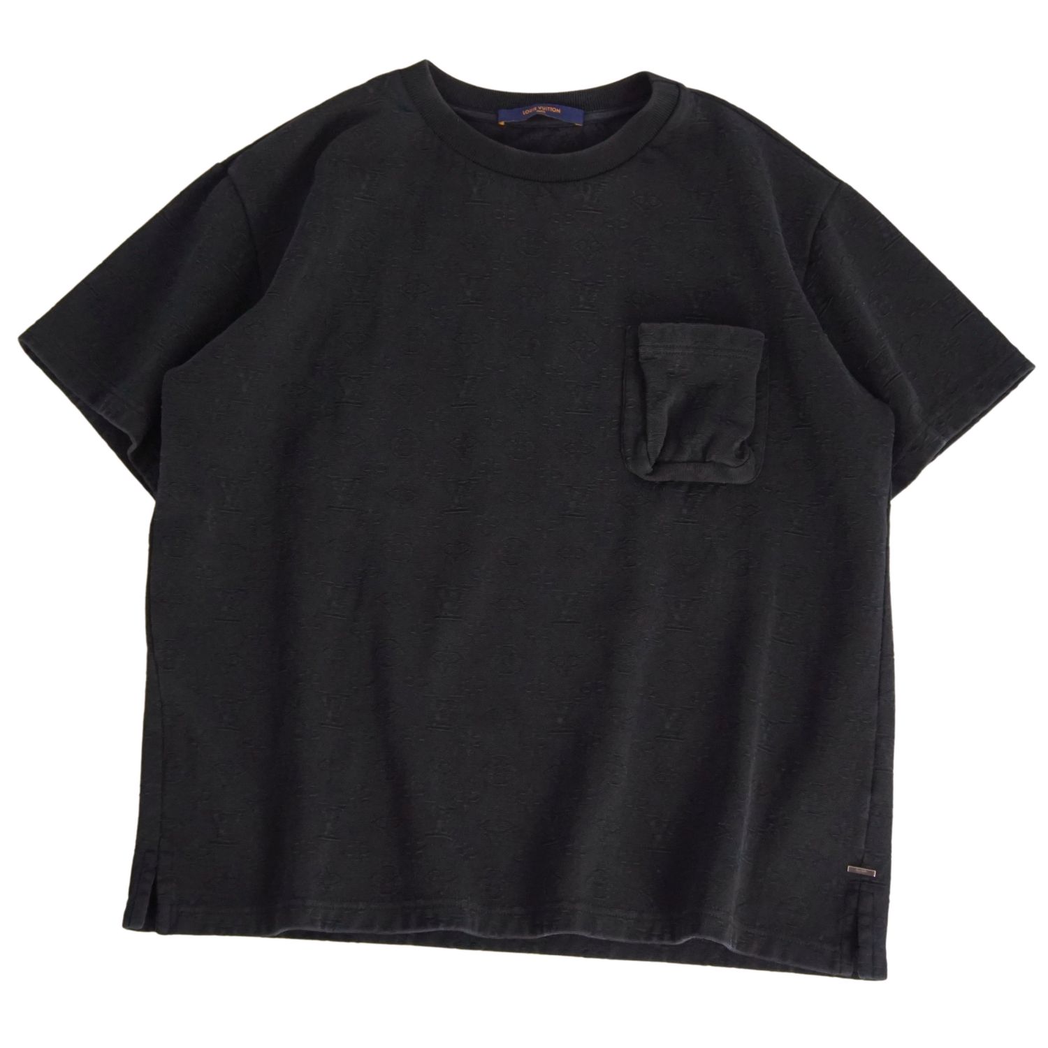 【美品】ルイヴィトン LOUIS VUITTON Tシャツ 2021 シグネチャー3Dポケットモノグラム カットソー ショートスリーブ トップス メンズ イタリア製 L ブラック【中古】(4)
