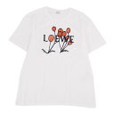 【美品】ロエベ LOEWE 22SS Tシャツ カットソー 半袖 ショートスリーブ ハーバリウム ロゴ刺繍 トップス メンズ M ホワイト【中古】