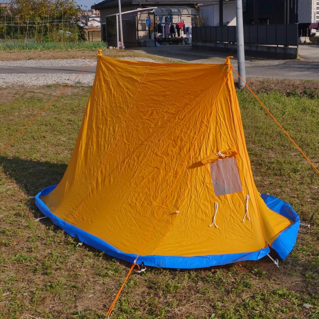 【美品】スポーティング グッズ SPORTING GOODS CAMPING TENT 屋根型 3人用 ヴィンテージ テント キャンプ アウトドア【中古】