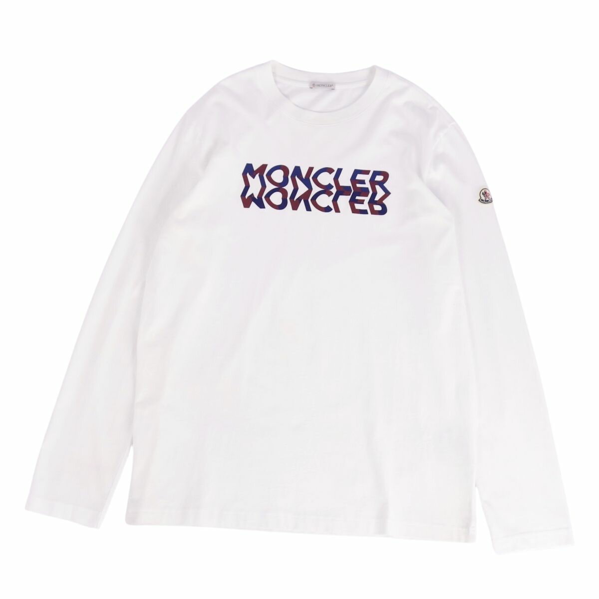 Rakuten - 【美品】モンクレール MONCLER Tシャツ 2023 カットソー ロングスリーブ 長袖 ロゴ コットン トップス メンズ XL ホワイト【中古】