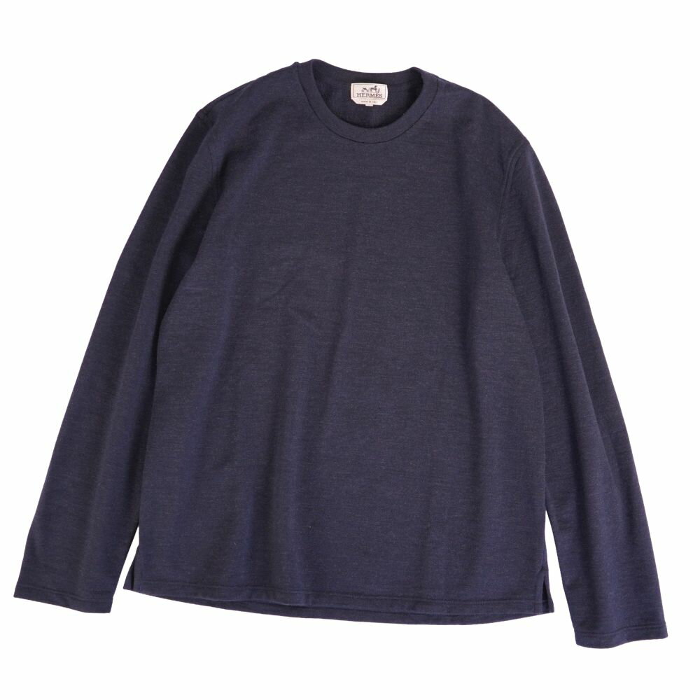 Rakuten - 【極美品】エルメス HERMES ニット 22AW セーター Tシャツ プルオーバー カシミヤ トップス メンズ イタリア製 XXL ネイビー【中古】
