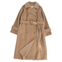 【美品】マックスマーラ Max Mara コート 白タグ ロングコート ダブルブレスト ウール カシミヤ アウター レディース JI38 USA4 GB6(M相当) ブラウン【中古】