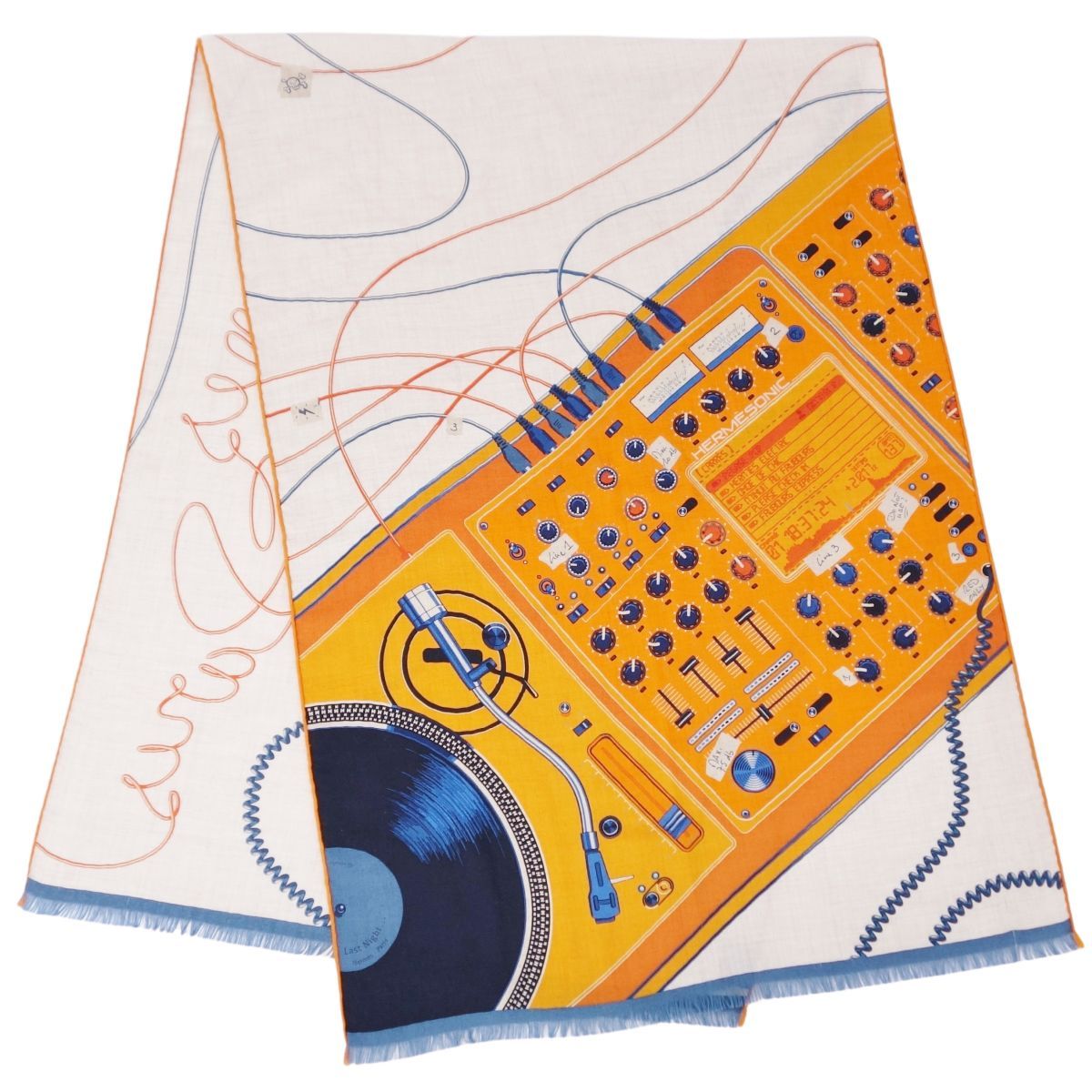 【美品】エルメス HERMES レクタングル マフラー ストール Last Night ラストナイト カシミヤ シルク マルチカラー【中古】のサムネイル