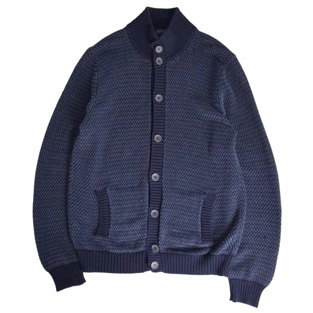 羊毛衫 - 【美品】ザノーネ ZANONE カーディガン ドライバーズニット コットン リネン トップス メンズ イタリア製 50 ネイビー【中古】