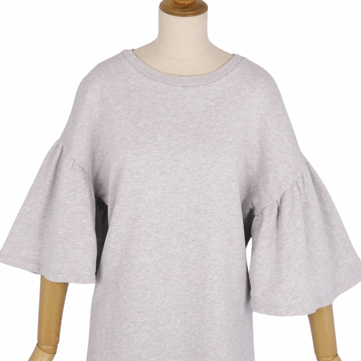 【美品】エムエムシックス MM6 Maison Margiela ワンピース ショートスリーブ 半袖 スウェット コットン トップス レディース イタリア製 S グレー【中古】