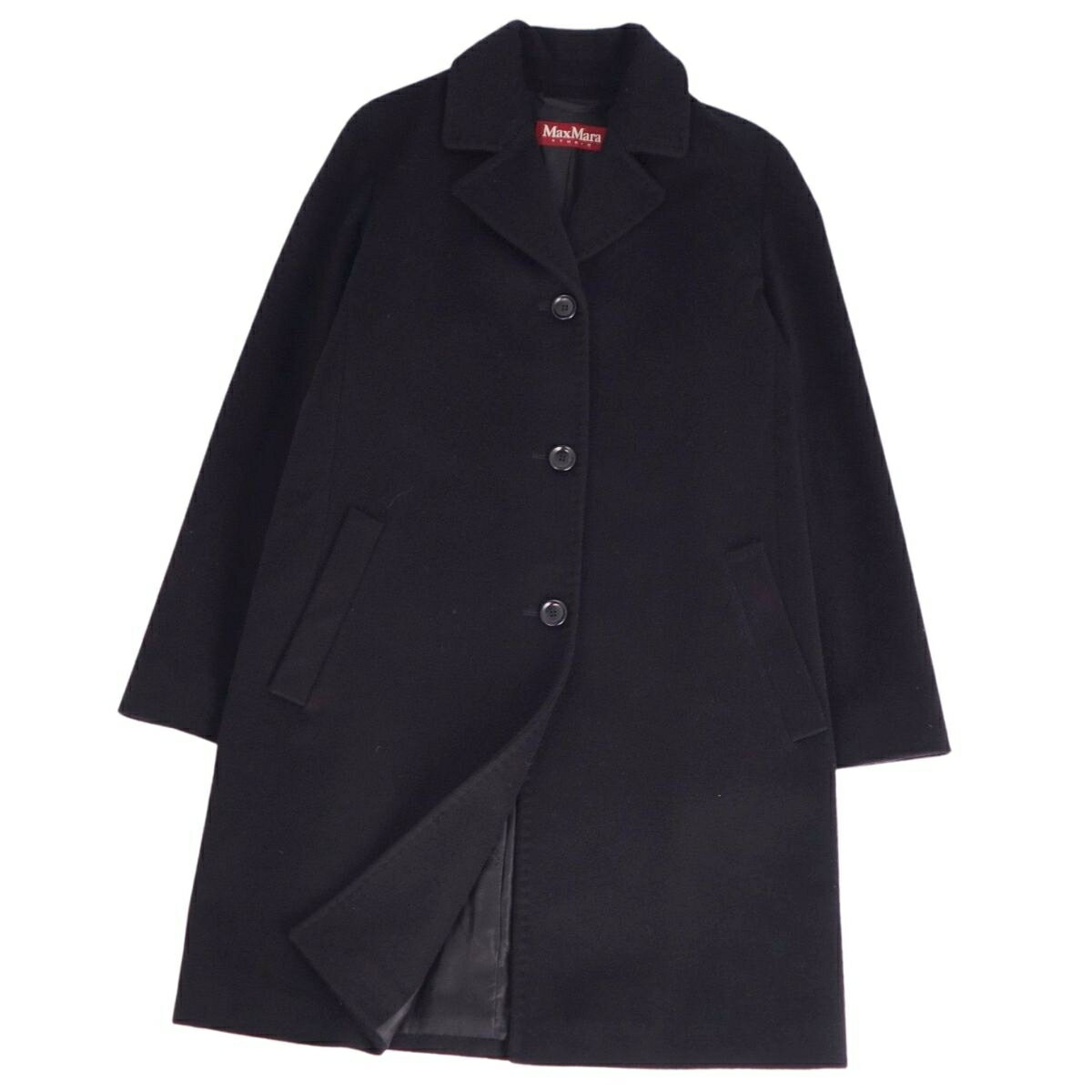 Rakuten - 【美品】マックスマーラ Max Mara STUDIO コート ロングコート ウール アウター レディース イタリア製 JI42 USA8 GB10(L相当) ブラック【中古】