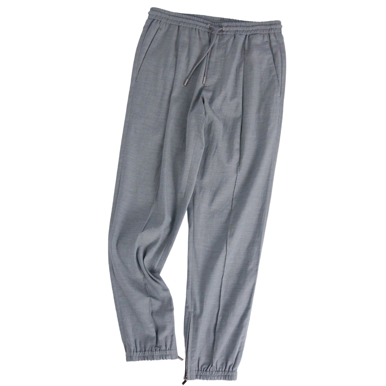 【極美品】ディオールオム DIOR HOMME パンツ ロングパンツ イージーパンツ 裾ジップ コットン 無地 ボトムス メンズ 46(S相当) グレー【中古】