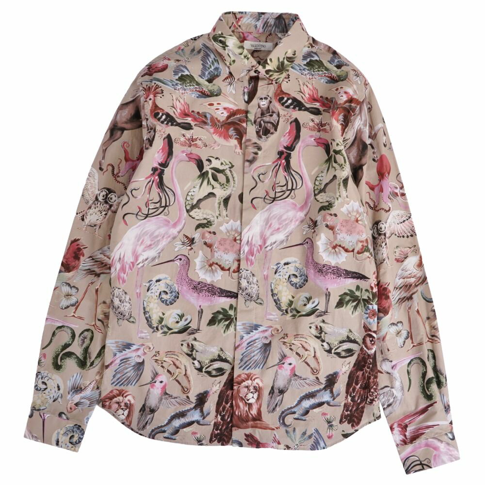 Rakuten - 【美品】ヴァレンティノ VALENTINO シャツ ロングスリーブ 総柄 コットン トップス メンズ イタリア製 38/15 マルチカラー【中古】