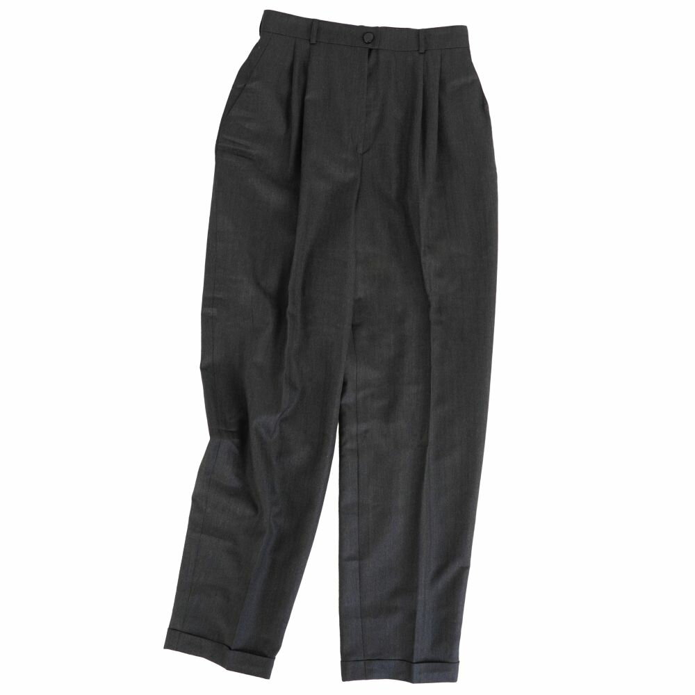 Rakuten - 【美品】Vintage シャネル CHANEL パンツ 98A ロングパンツ ワイドパンツ ココマークボタン ウール ボトムス レディース フランス製 42 ブラック【中古】