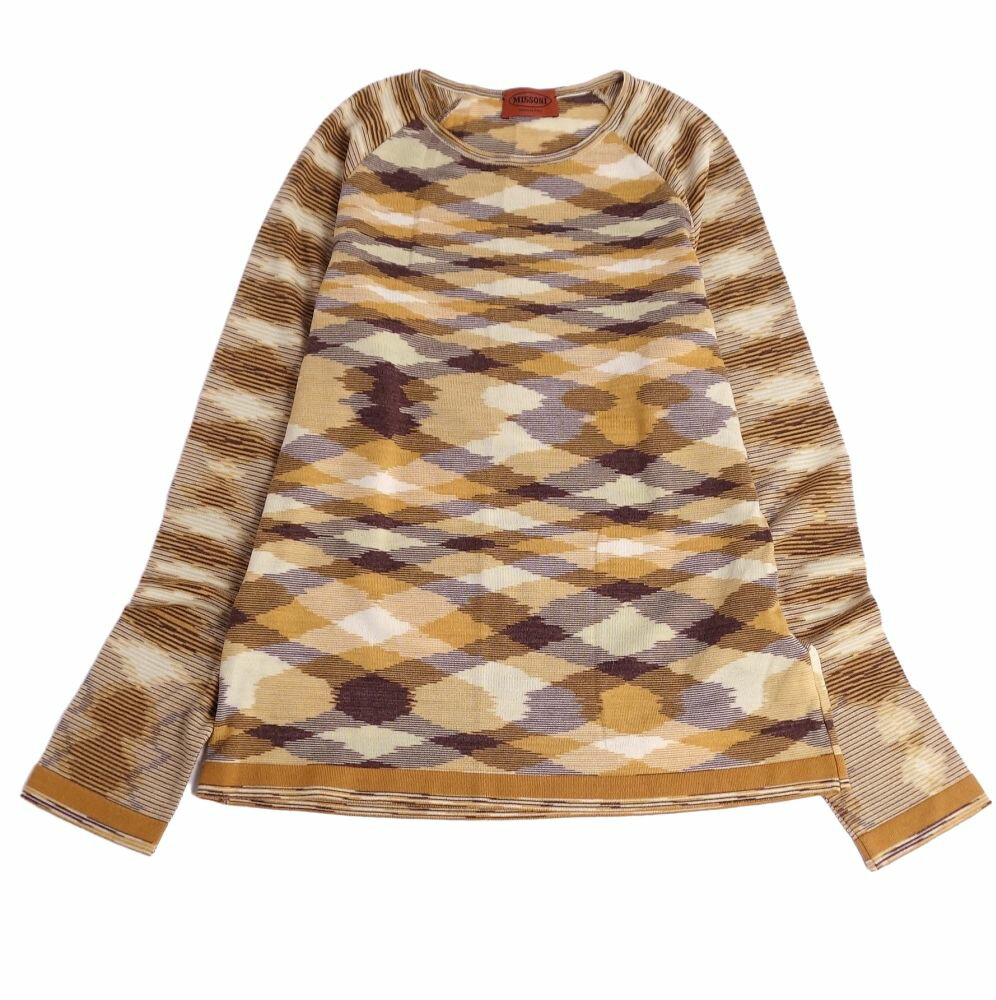 【美品】ミッソーニ MISSONI セットアップ ニット セーター スカート 総柄 ウール レディース 46(L相当) マルチカラー【中古】
