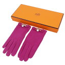 【美品】エルメス HERMES 手袋 グローブ ケリー金具 カデナ 南京錠 ラムレザー フランス製 レディース 6.5 ピンク【中古】