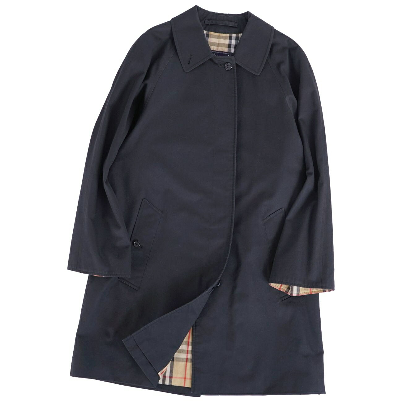 楽天市場】バーバリー ステンカラーコート ネイビーの通販