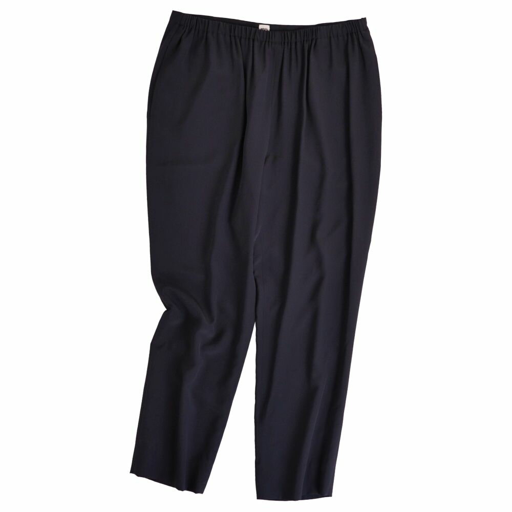 Rakuten - 【美品】エルメス HERMES パンツ ロングパンツ イージーパンツ シルク ボトムス レディース フランス製 42(XL相当) ブラック【中古】