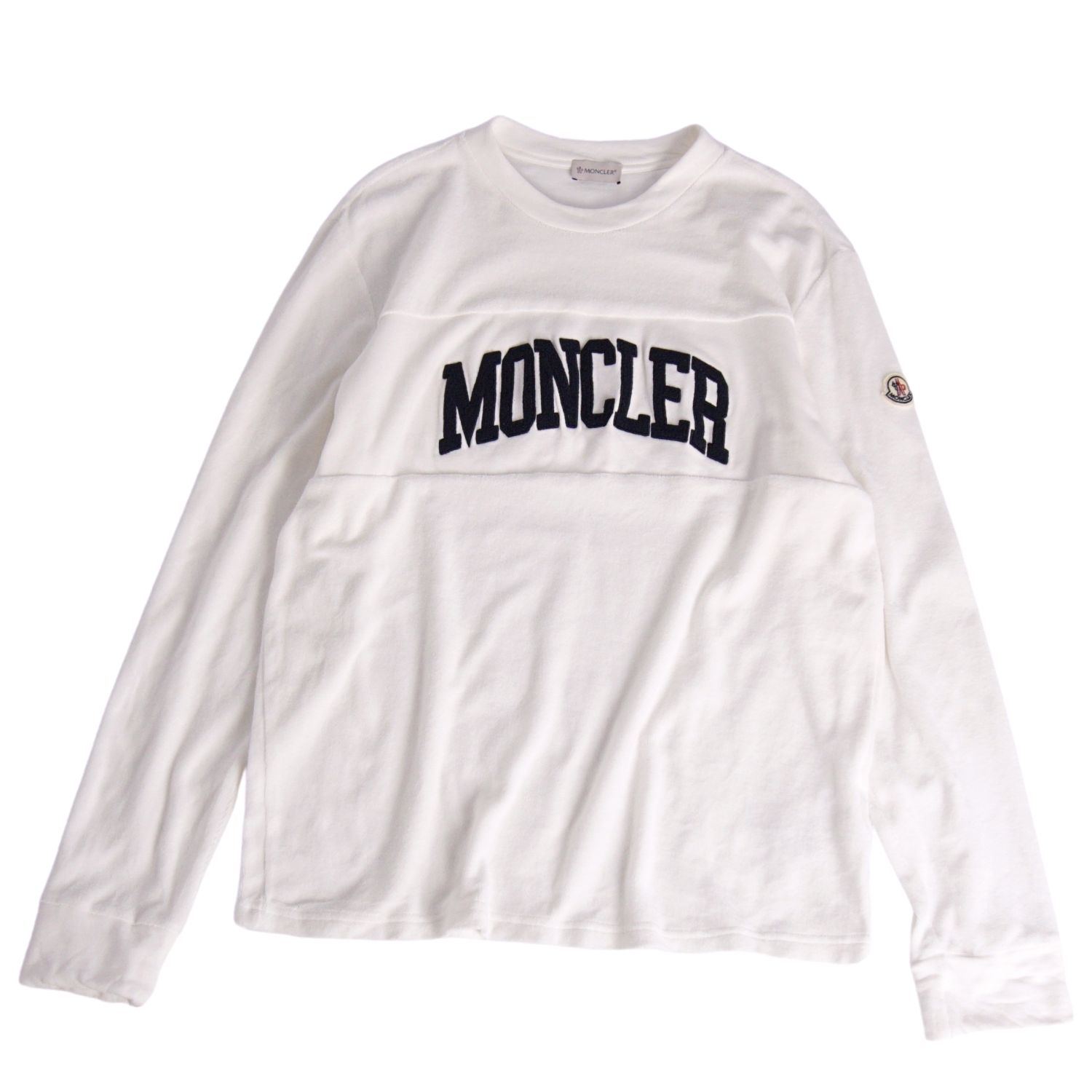 Rakuten - 【美品】モンクレール MONCLER Tシャツ 2023 カットソー ロングスリーブ 長袖 パイル地 トップス メンズ XL ホワイト【中古】