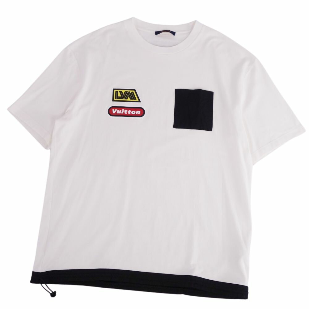 【美品】ルイヴィトン LOUIS VUITTON Tシャツ 23SS カットソー ハイブリッド コットン トップス メンズ イタリア製 5L ホワイト【中古】