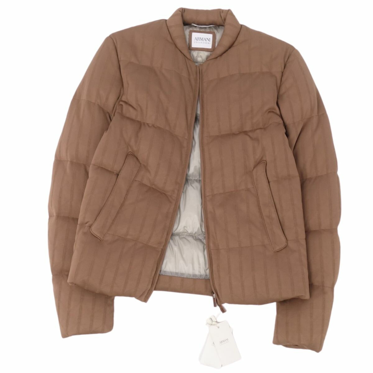 【新古品】アルマーニ コレッツォーニ ARMANI COLLEZIONI ジャケット ダウンジャケット ジップアップ アウター メンズ 46(S相当) ブラウン【中古】