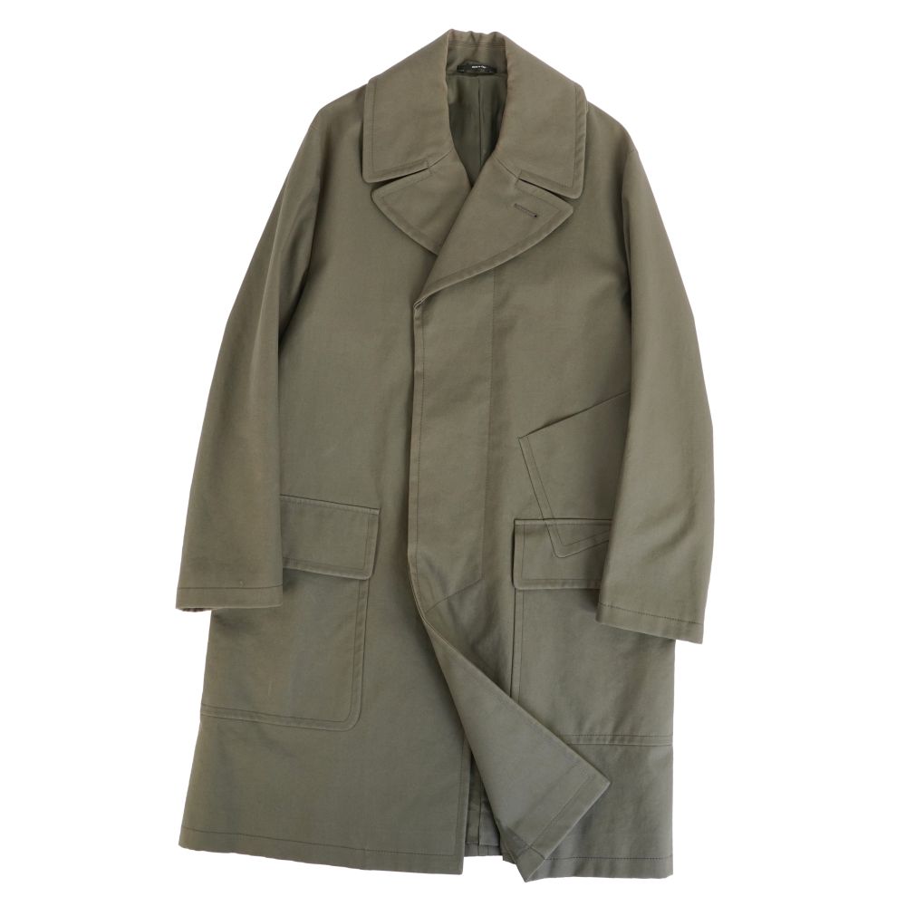 Rakuten - エルメス HERMES コート 21AW シングル トレンチコート コットン ギャバジン アウター メンズ イタリア製 44(XS相当) カーキグリーン【中古】