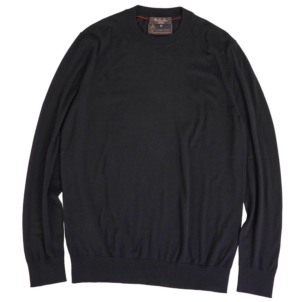 Rakuten - 【極美品】ロロピアーナ Loro Piana ニット セーター ロングスリーブ 長袖 ビキューナ100% トップス メンズ イタリア製 50 ブラック【中古】