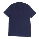 プラダ PRADA Tシャツ カットソー Vネック 半袖 ショートスリーブ トライアングル トップス メンズ XS ネイビー【中古】