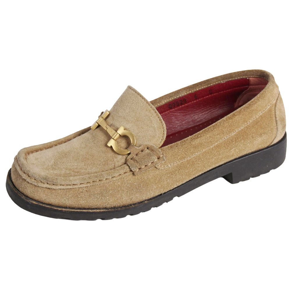 サルヴァトーレ フェラガモ Salvatore Ferragamo ローファー モカシン ガンチーニ スエードレザー シューズ 靴 レディース イタリア製 6C(23.5cm相当) ベージュ【中古】