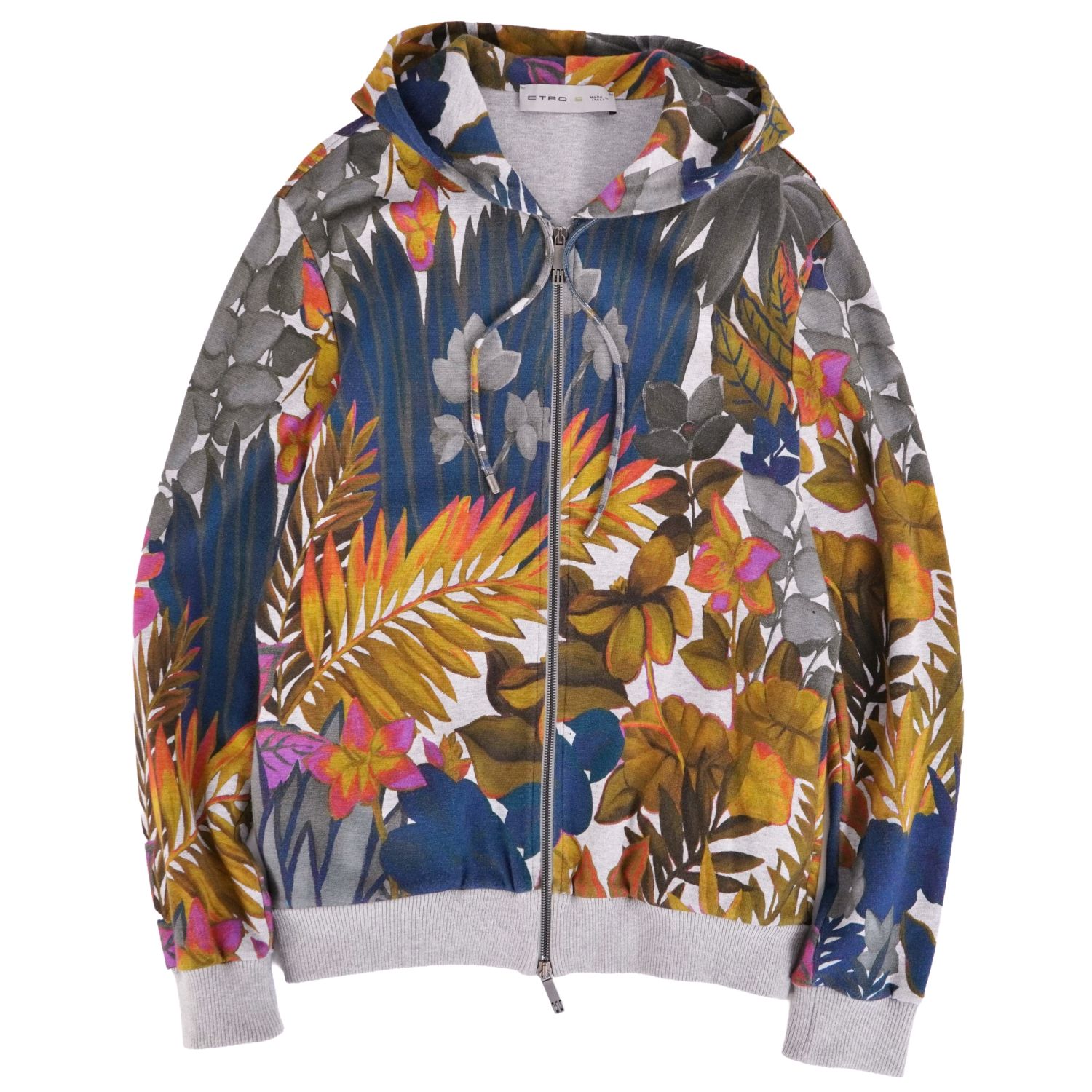 Rakuten - 【美品】エトロ ETRO スウェット パーカー フーディ ジップアップ 総柄 コットン トップス メンズ S マルチカラー【中古】