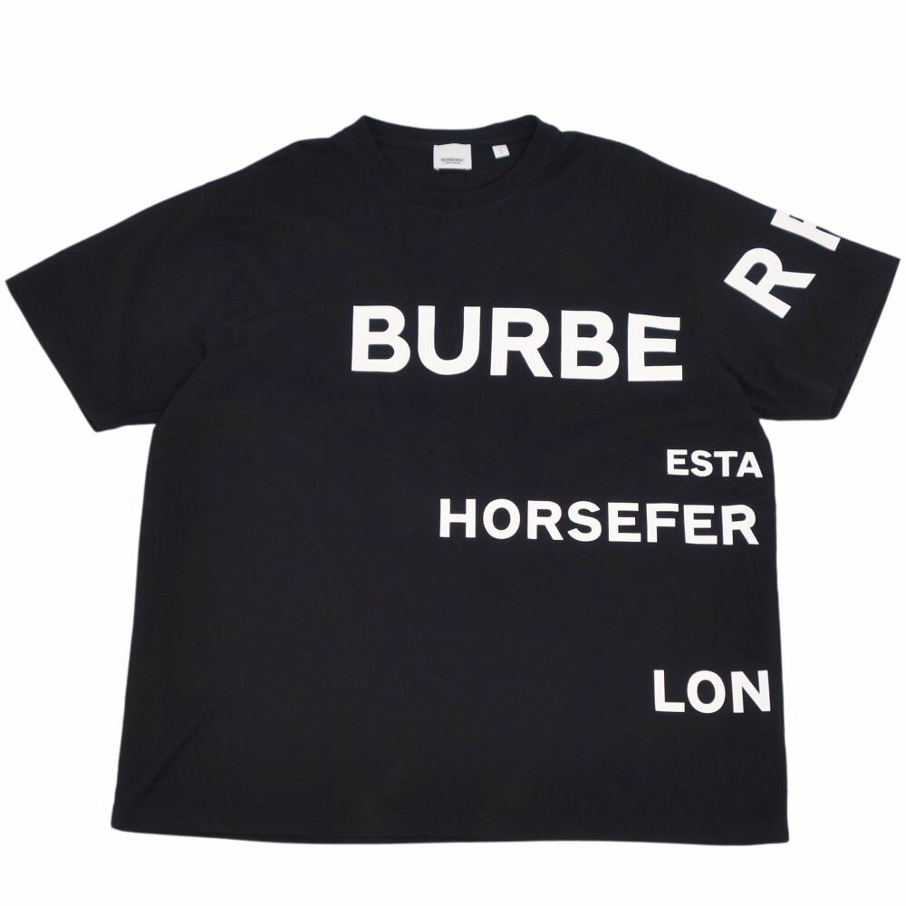 バーバリー BURBERRY Tシャツ カットソー ショートスリーブ ロゴ コットン トップス メンズ L ブラック