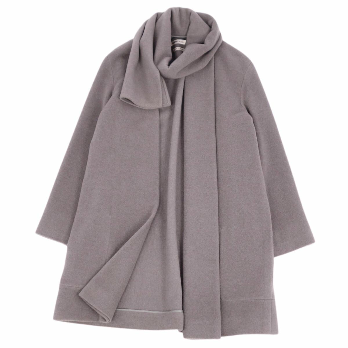【極美品】エルメス HERMES マルジェラ期 コート ボタンレス ストール付き カシミヤ100％ アウター レディース 40(M相当) グレー【中古】のサムネイル