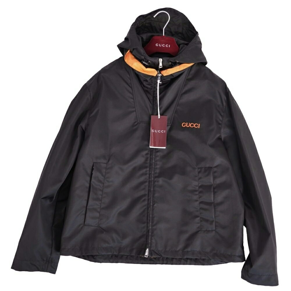 Rakuten - 【新古品】グッチ GUCCI ジャケット 25SS 804964 ナイロンジャケット ジップアップ アウター メンズ イタリア製 48 ブラック【中古】