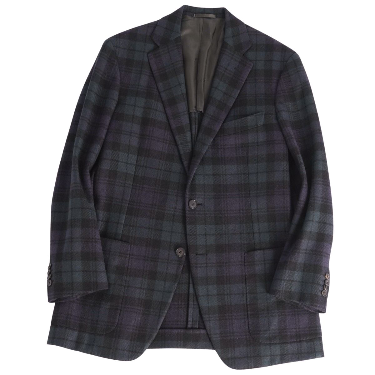 Rakuten - 【美品】ベルベスト Belvest ジャケット テーラード チェック カシミヤ アウター メンズ イタリア製 48(M相当) グリーン【中古】
