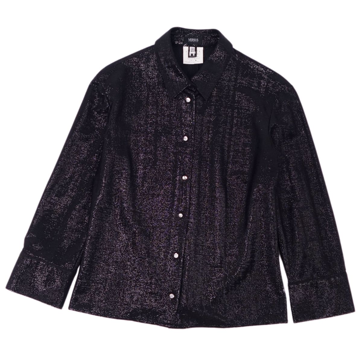 【美品】ヴェルサス ヴェルサーチ VERSUS VERSACE シャツ ブラウス ナイロン トップス レディース 30/44 ブラック【中古】