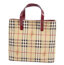 【美品】バーバリー ロンドン BURBERRY LONDON バッグ ハンドバッグ トートバッグ チェック柄 カバン レディース ブラウン【中古】