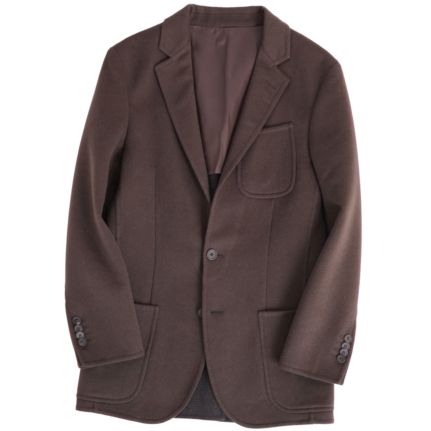 Rakuten - 【極美品】ルイヴィトン LOUIS VUITTON ジャケット テーラードジャケット ブレザー ウール カシミヤ 裏チェック アウター メンズ 46(S相当) ブラウン【中古】