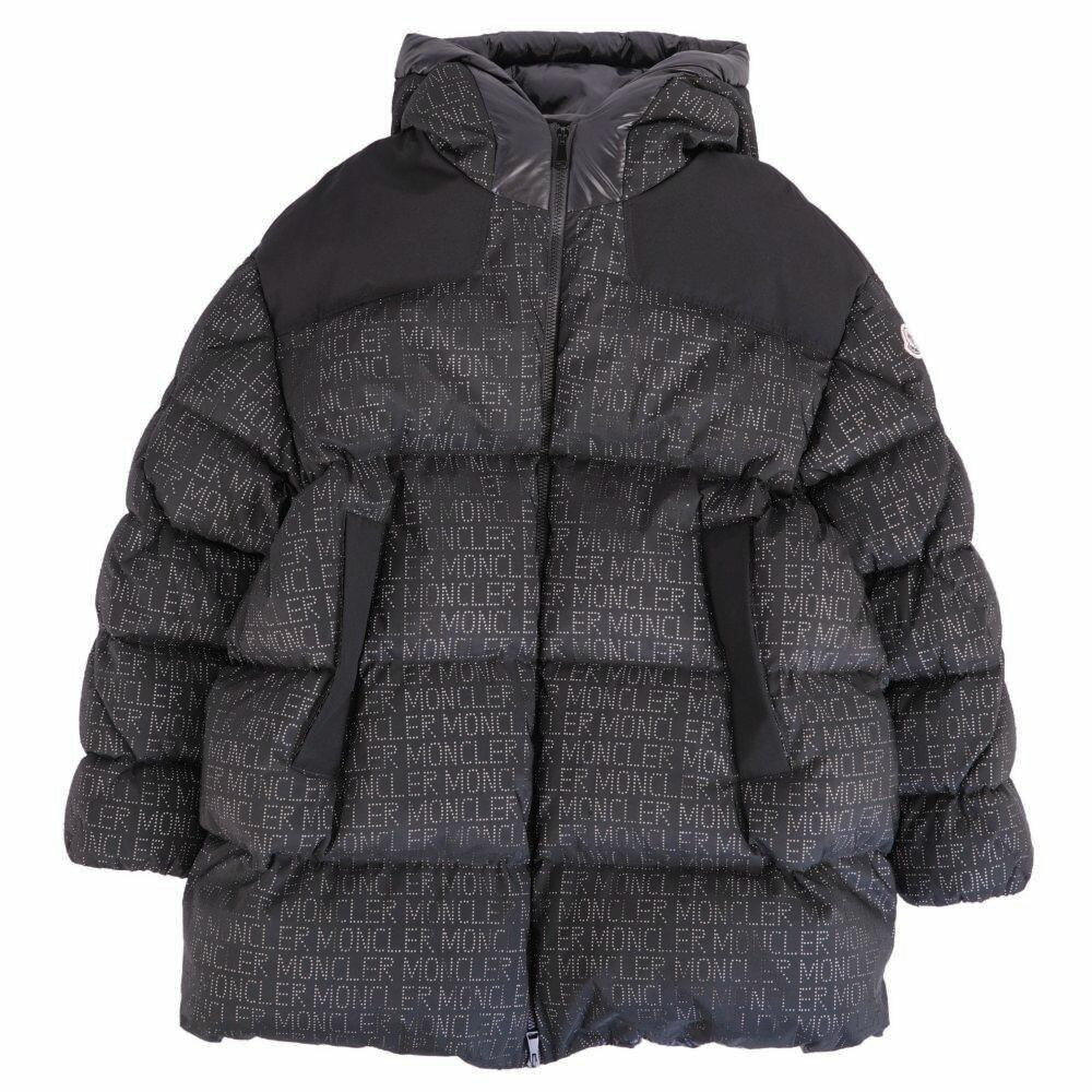 モンクレール MONCLER コート 2022 GRANDVAL ダウンジャケット 総柄 アウター レディース 3(XL相当) ブラック