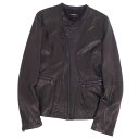 【美品】ディーゼル DIESEL ジャケット レザージャケット ライダース ラムレザー アウター メンズ XS ブラック【中古】