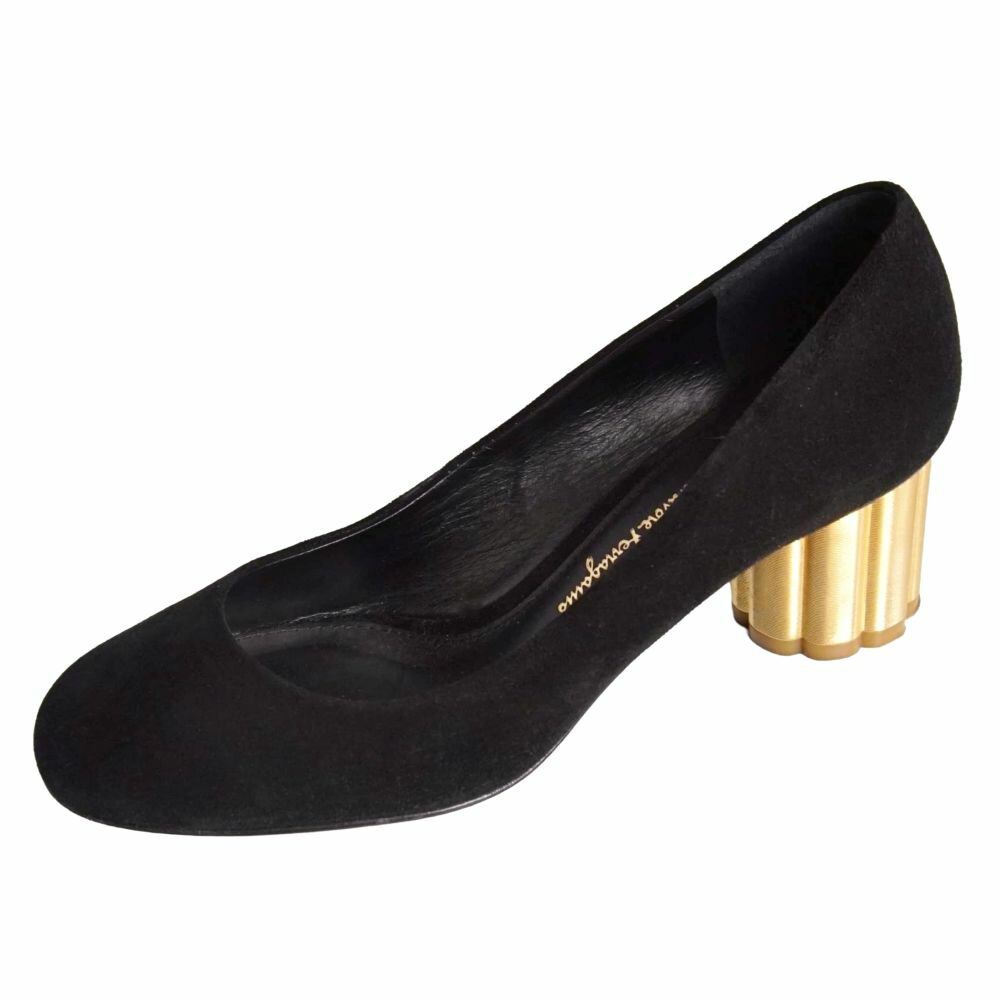 樂天商城 - 【美品】サルヴァトーレ フェラガモ Salvatore Ferragamo パンプス スエードレザー ヒール シューズ 靴 レディース イタリア製 5D(22.5cm相当) ブラック【中古】