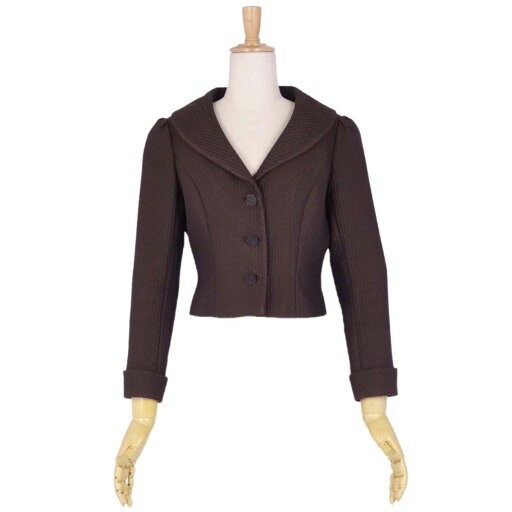ルネ Rene ジャケット ショート丈 キルティング ショールカラー レディース アウター 34(S相当) ブラウン【中古】 ルネ Rene ジャケット ショート丈 キルティング ショールカラー レディース アウター 34(S相当) ブラウン【中古】